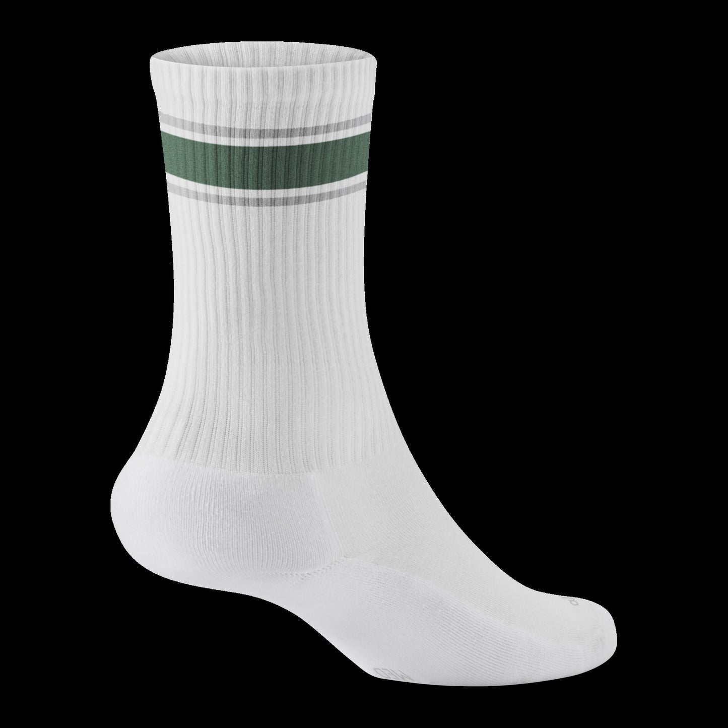 Anytime Crew Sock - Blizzard, Verdant Green (Light Grey Sole)