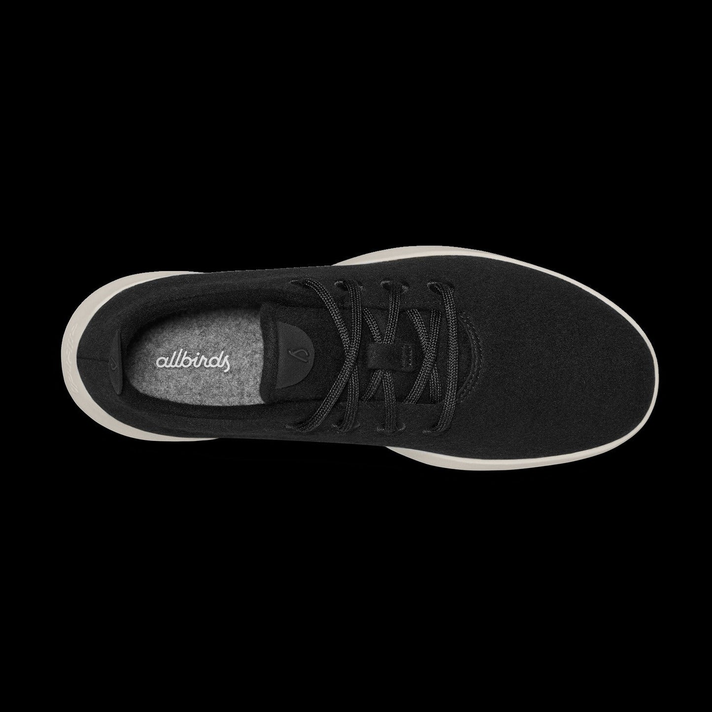 Women's Wool Runner - True Black (Cream Sole)