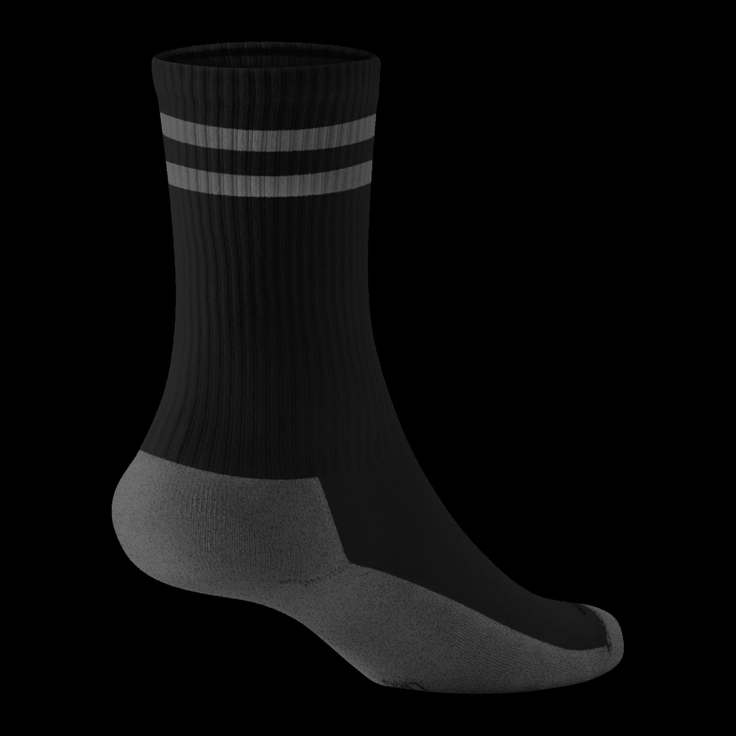 Anytime Crew Sock - Natural Black/Dark Grey Stripe