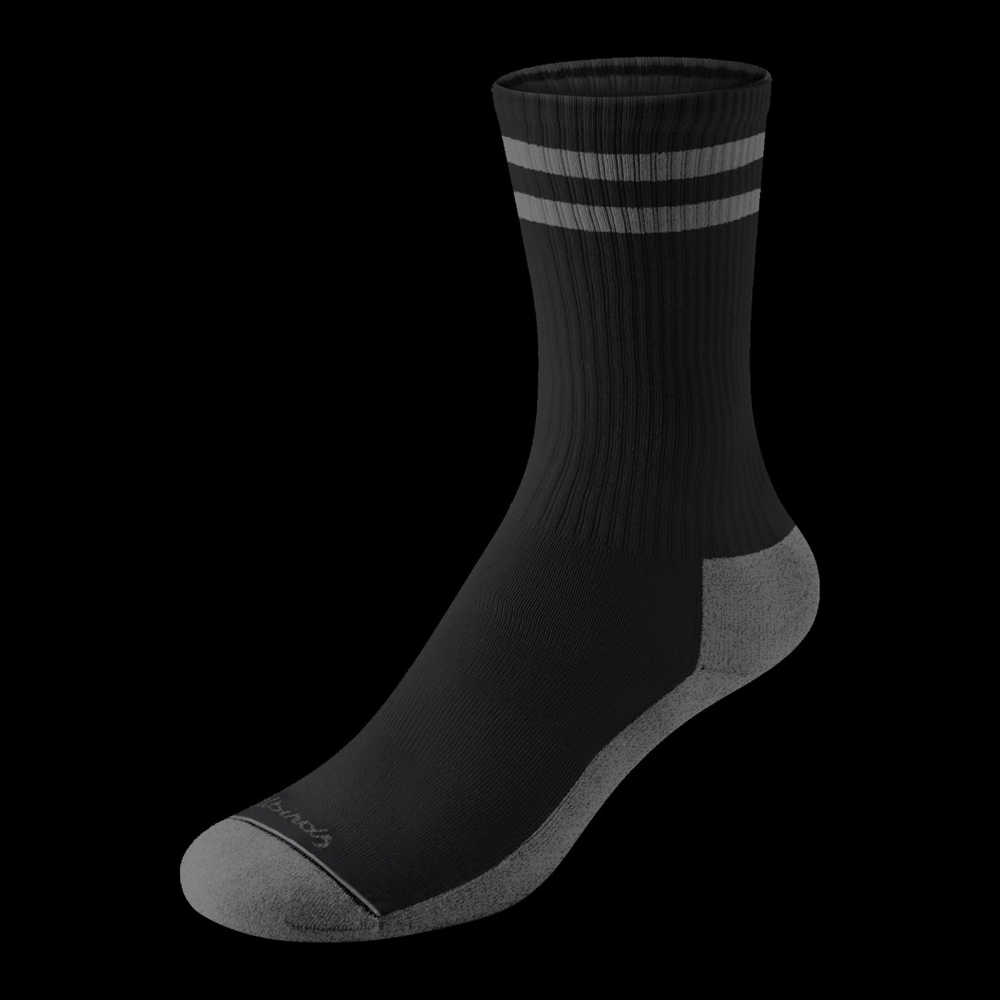 Anytime Crew Sock - Natural Black/Dark Grey Stripe
