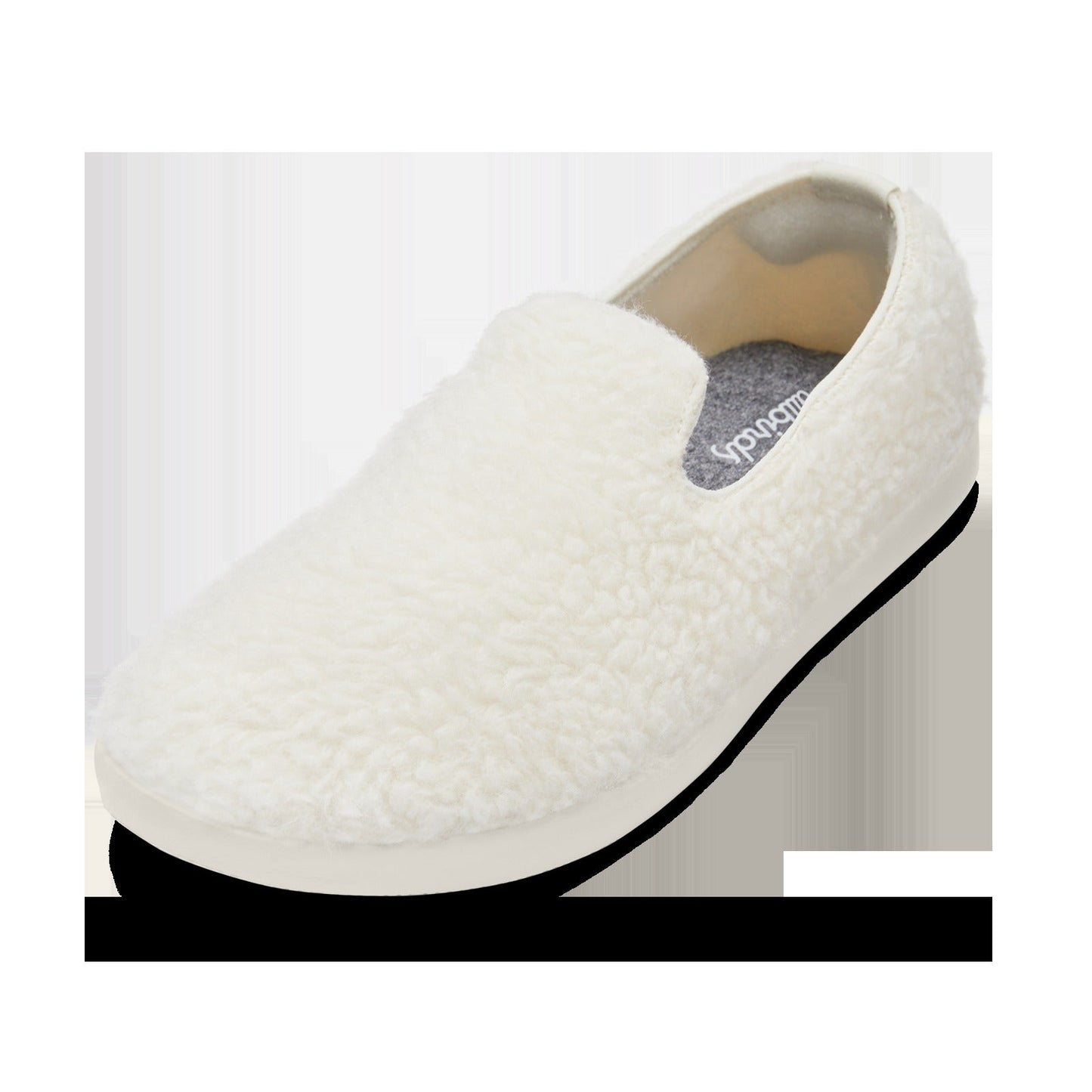 Smallbirds Wool Loungers - Big Kids - Natural White Fluffs (Natural White Sole)