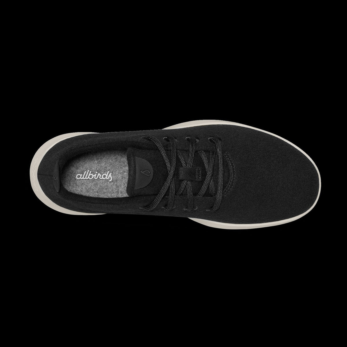 Women's Wool Runner - True Black (Cream Sole)